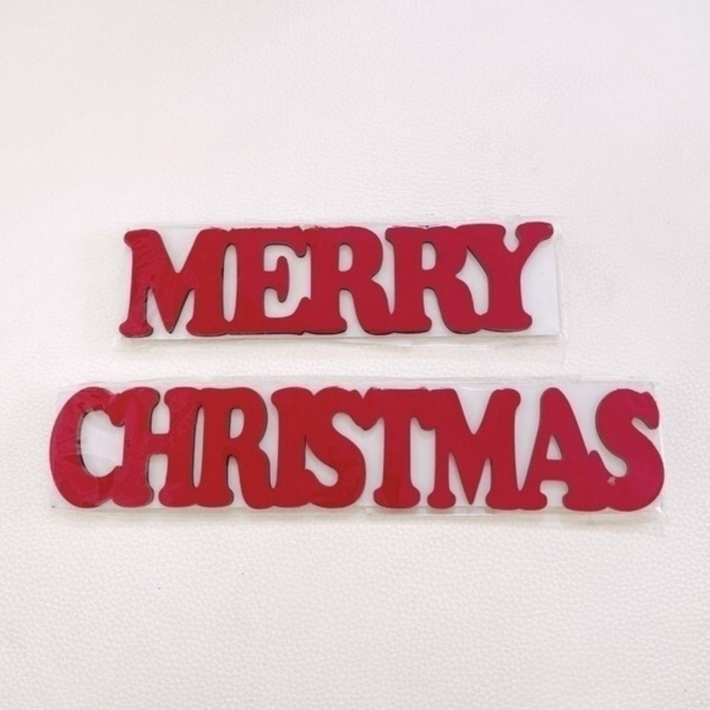 "Merry Christmas" Red Wood Script Sign 12"x2.5" Cozy Lodge Holiday Decor NIP